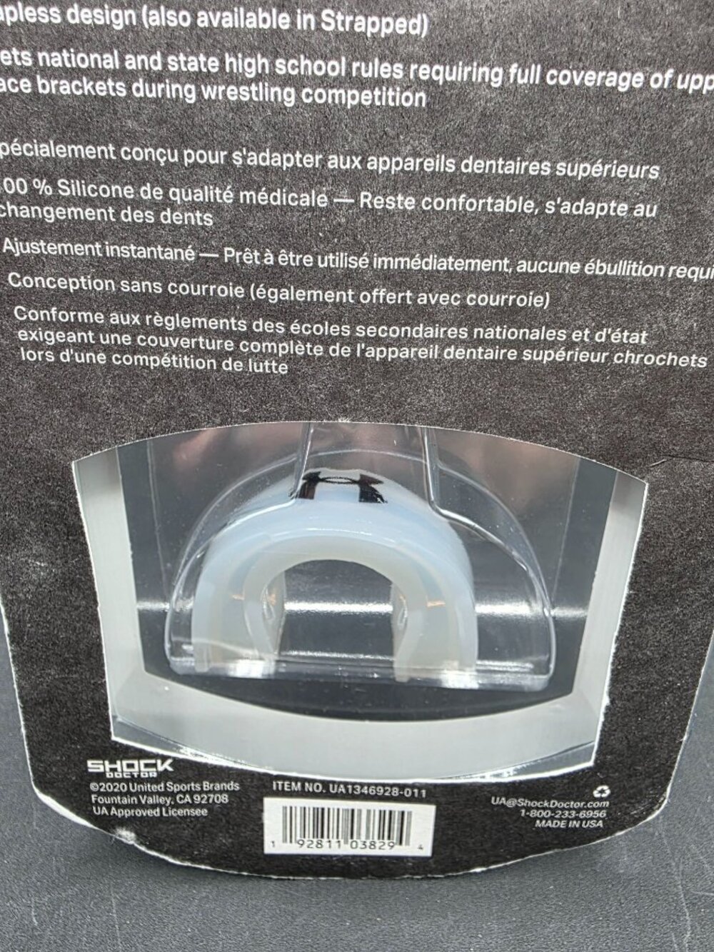 Under Armour Youth Strapless Armour Braces Mouthguard For Ages 11+ White - Picture 6 of 8